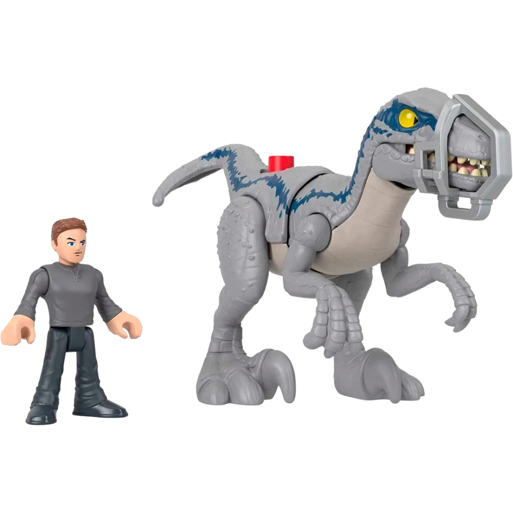 Imaginext Jurassic World Dominion Dinosaur Toy Set with Blue & Owen Grady Action Figures Kids