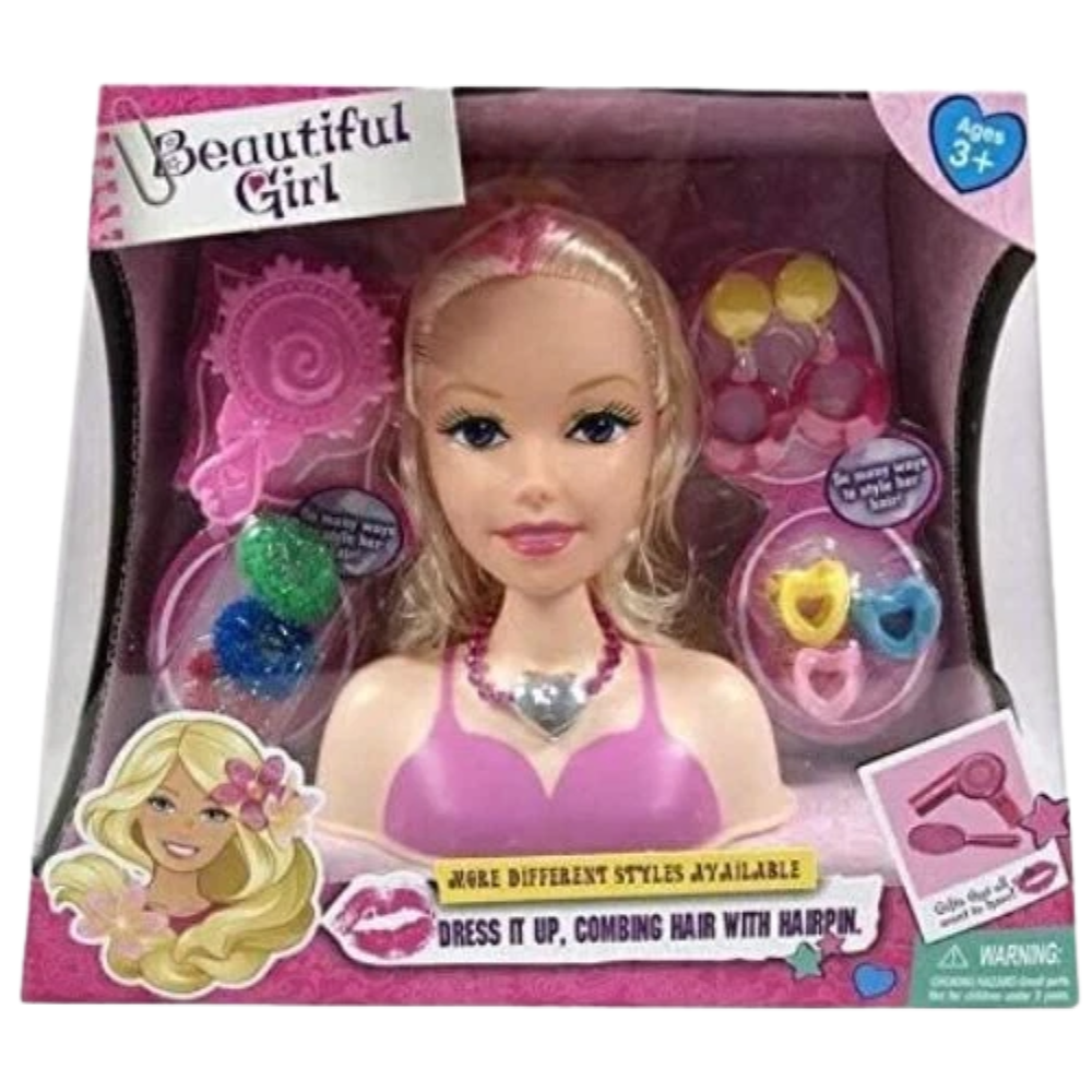 PEBBLE HUG Hair Styling Head Doll Play Set for Girls with Accessories