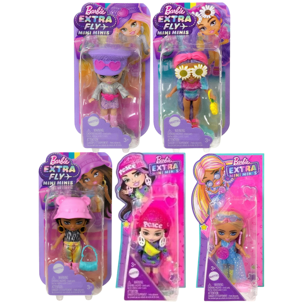 Barbie Extra Fly Mini Minis Travel Doll Festival Fashion Accessories Set for Kids