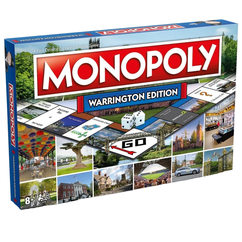 Monopoly Warrington Edition Board Game Winning Moves Family Game for Ages 8+