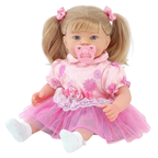18" Bibi Doll Elizabeth Baby Girl Doll Soft Body Blonde Hair Blue Eyes 16 Sounds Dummy Realistic Lifelike Toy
