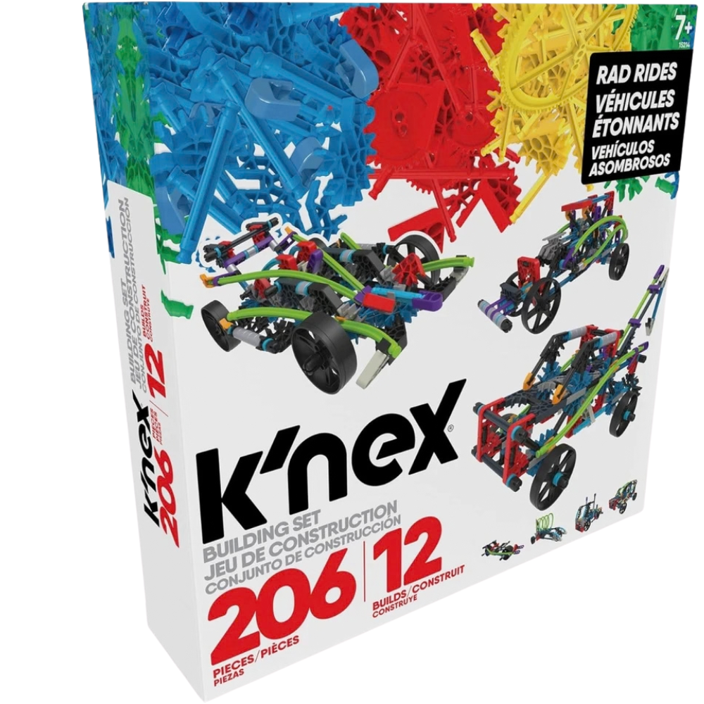 K'nex Rad Rides 206 Piece Building Set 12 Vehicle Construction Stem Toy Kids Gift 7+