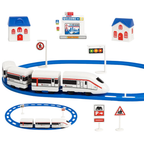 Kids Bullet Train Toy Realistic Electric Railway Playset with Tracks & Accessories