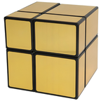 QiYi 2x2 Gold Mirror Cube Puzzle, Smooth Twist Shape Mod Brain Teaser for Kids and Adults