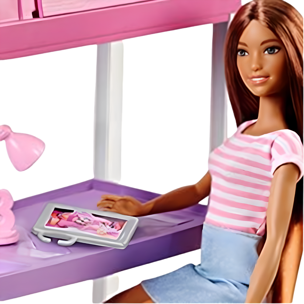Barbie Doll Loft Bed Fxg52 Transforming Bunk Beds Furniture Set with Accessories for Kids