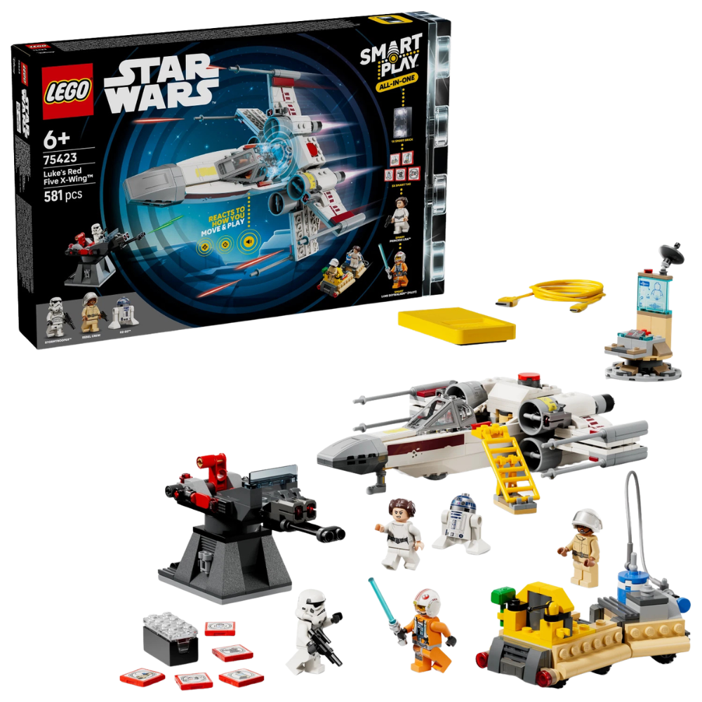 Lego Star Wars Smart Play Luke's Red Five X-Wing 75423 Interactive Building Set for Kids