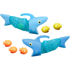 Melissa & Doug Shark Fish Hunt Pool Bath Tub Play Game Kids Toy Set with 2 Nets