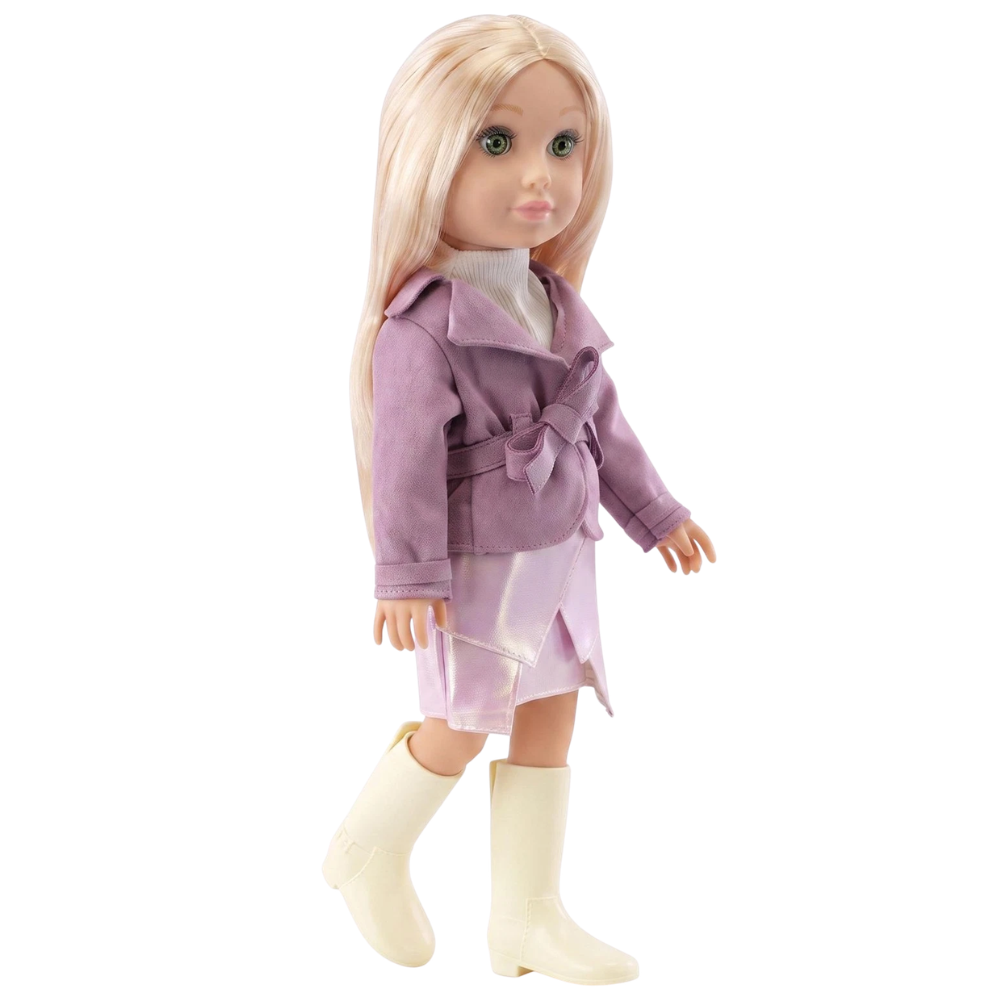 Fashion Baby Doll 18-Inch Ashley with Movable Body & Long Blonde Hair Gift Bibi Doll for Kids