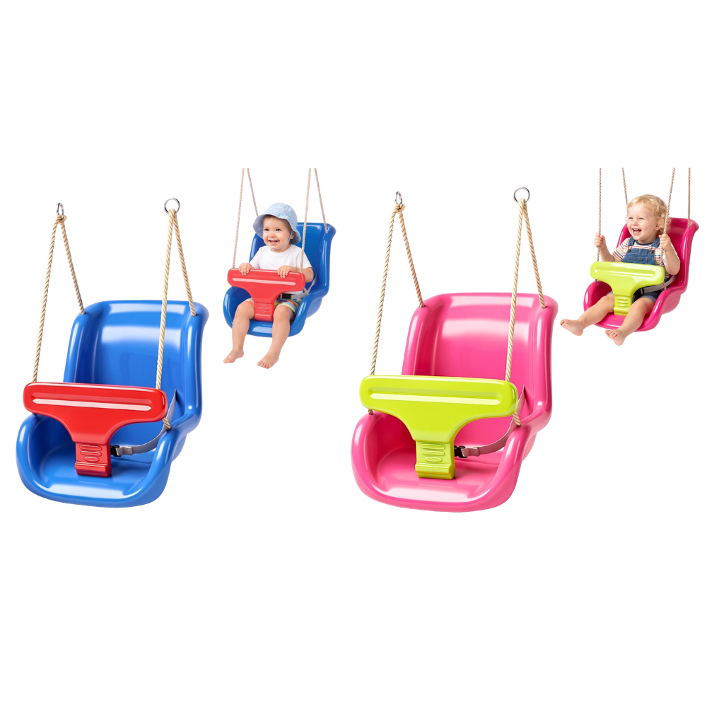 Toddler Swing Seat with Safety Harness & Adjustable Ropes for Babies and Kids Playtime