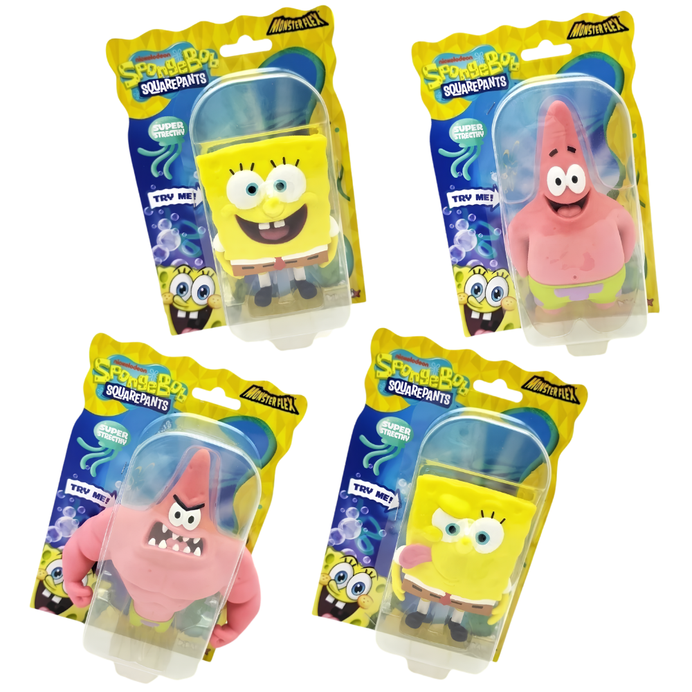 SpongeBob Monster Flex Super Stretchy Figure Choose Your Favourite Character Squishy & Flexible Fidget Toy for Kids