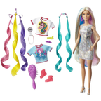 Barbie Fantasy Hair Doll Blonde with 2 Decorated Crowns Tops Hair Extensions Accessories