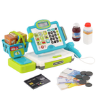 Kids Electronic Cash Register Toy with Lights & Sounds Supermarket Till & Play Food Set
