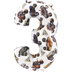 Toyland® 66cm (26") Monster Jam™ Number 3 Foil Balloon - Large Monster Truck Party