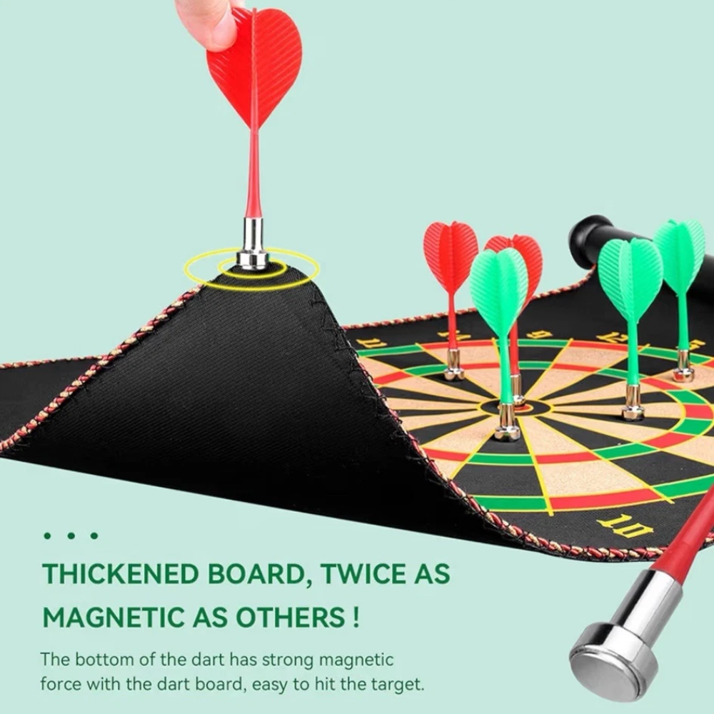 Kids Magnetic Dartboard Set Double-Sided Dart Game with Safe Magnetic Darts