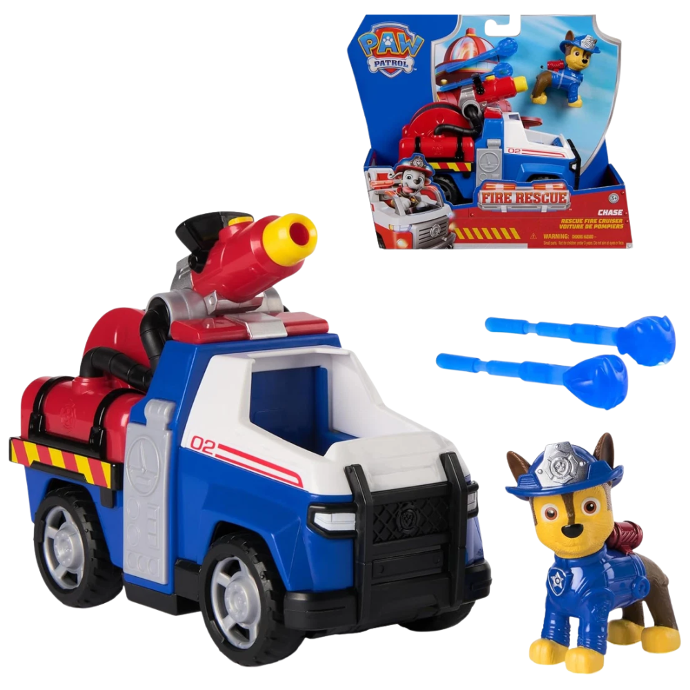 Paw Patrol Fire Rescue Chase Fire Cruiser Vehicle Chase Figure 2 Water Projectiles New Toy
