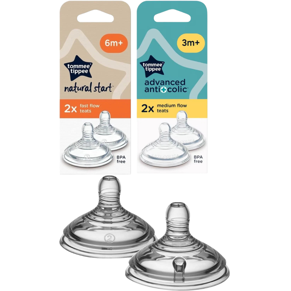Tommee Tippee Closer to Nature Baby Bottle Teats 6 Pack Breast-Like Anti-Colic Nipples