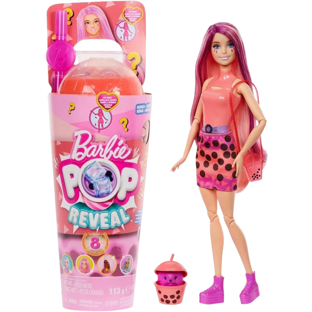 Mattel Barbie Pop Reveal Bubble Tea Series Doll Htj22 Surprise Unboxing Toy Gift for Kids