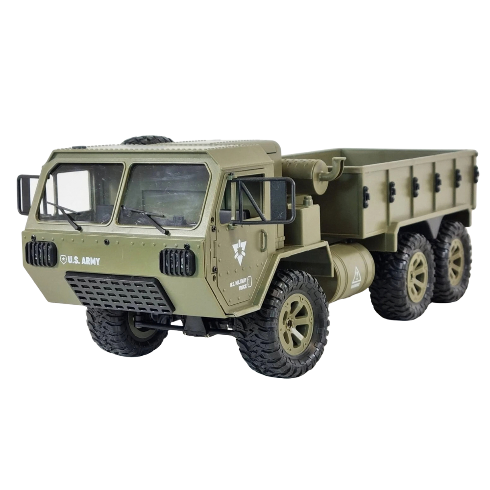 Fayee Fy004a Rc Military Truck 6wd 1:12 Scale 2.4ghz 15km/h Led Kids Toy Off-Road Vehicle 8+ Army