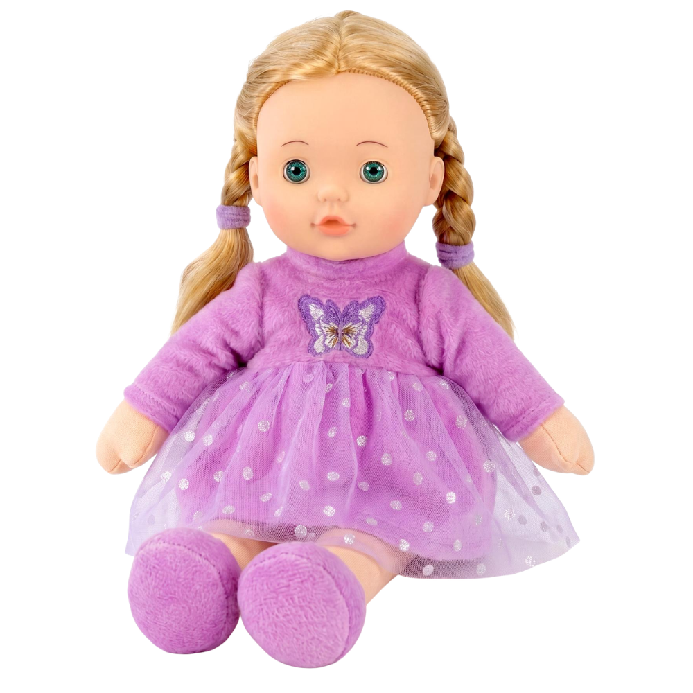 12" Baby Doll Sleeping Cuddle Toy Soft Plush Body with Vinyl Head BiBi Doll
