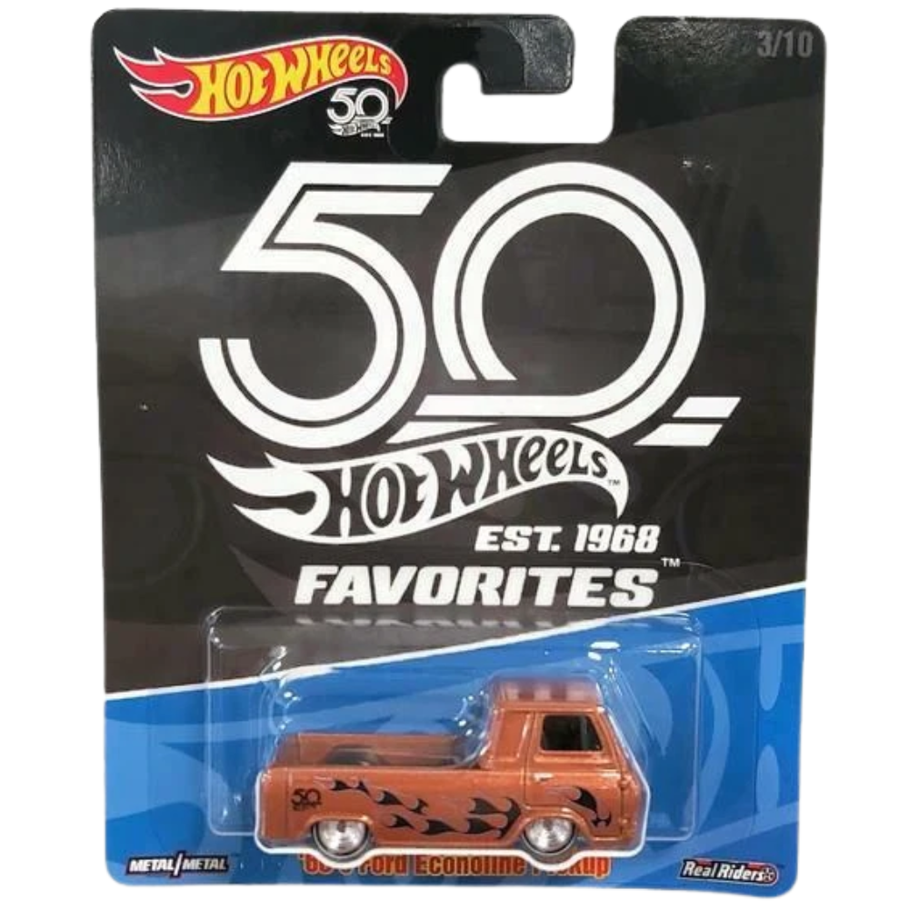 Hot Wheels 60s Ford Econoline Pickup 50th Anniversary Collectable Vehicle Flf40 Model