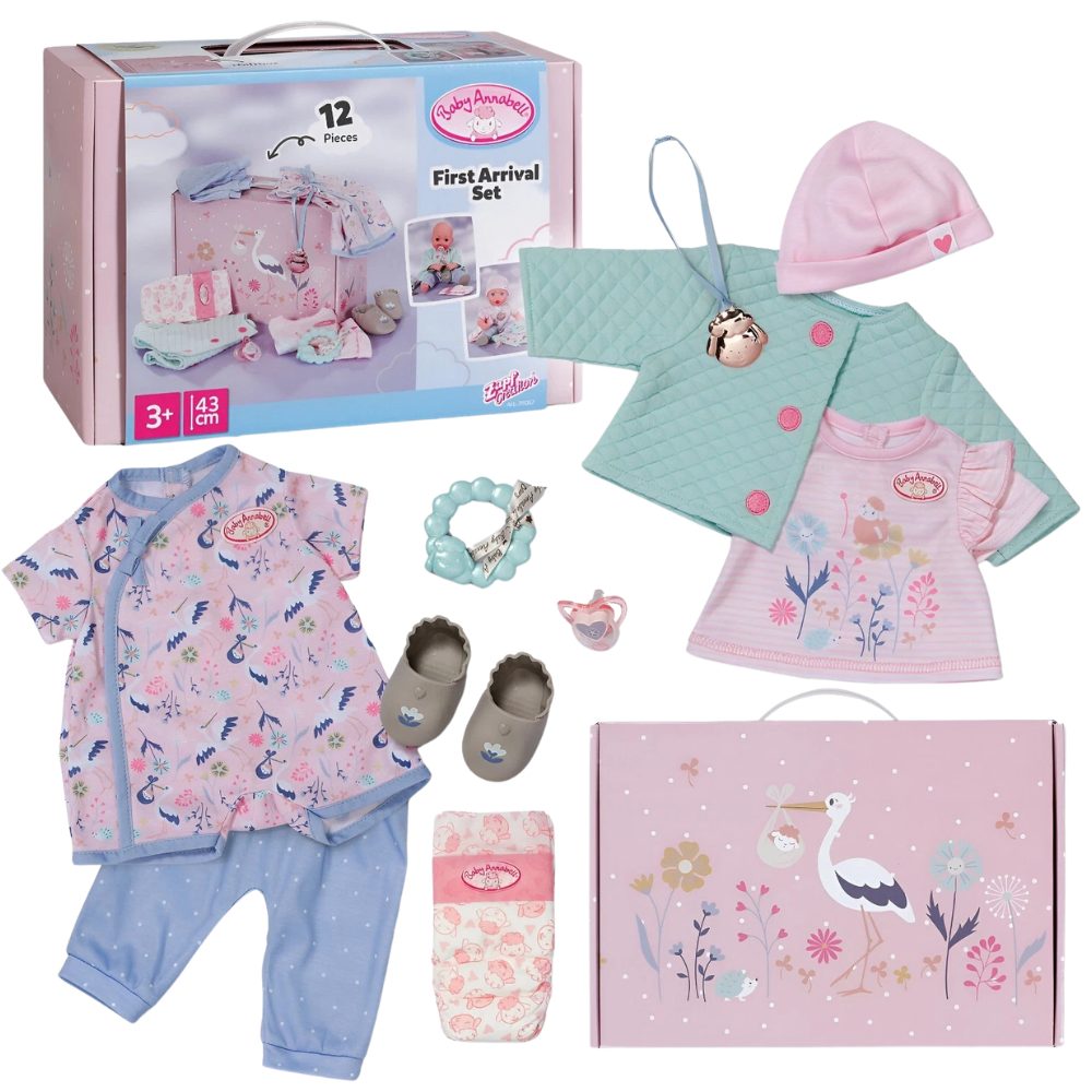 Baby Annabell First Arrival Clothing and Accessories Set for 43cm Dolls with Storage Box