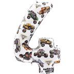 Toyland® 66cm Monster Jam™ Number 4 Foil Balloon Large Birthday Party Decoration