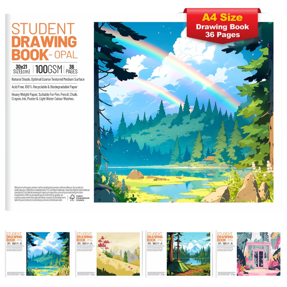 Children's A4 Drawing Sketch Pad 36 Pages Kids Art and Craft Paper Book for Creative Fun
