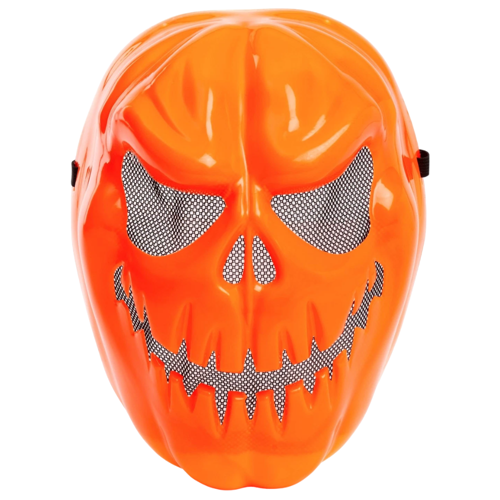 Halloween Pumpkin Mask Scary Orange Jack O Lantern Face Mask for Kids Adults Fancy Dress