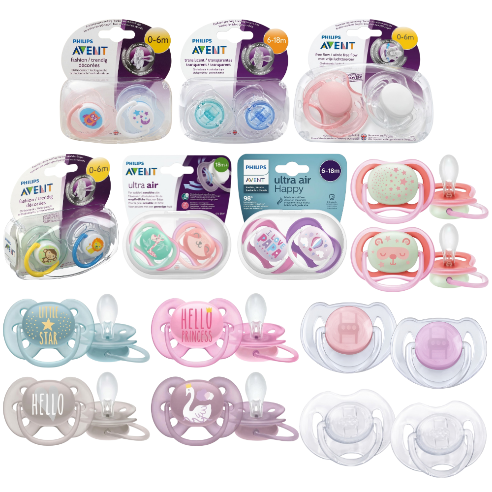Philips Avent Baby Soothers 2 Pack Orthodontic BPA-Free Silicone Dummies with Hygienic Cap