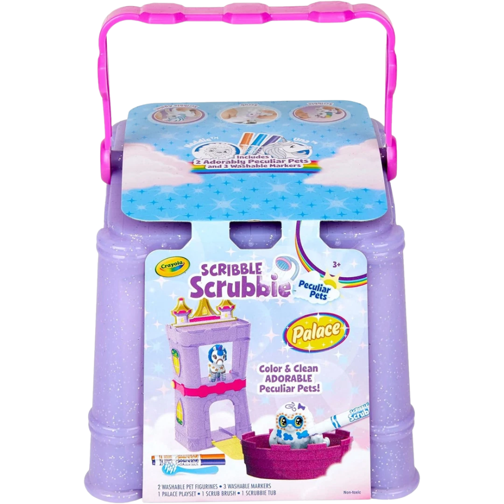 Crayola Washimals Peculiar Pets Playset Carry Case with Unicorn Yeti Markers Kids Toy Set