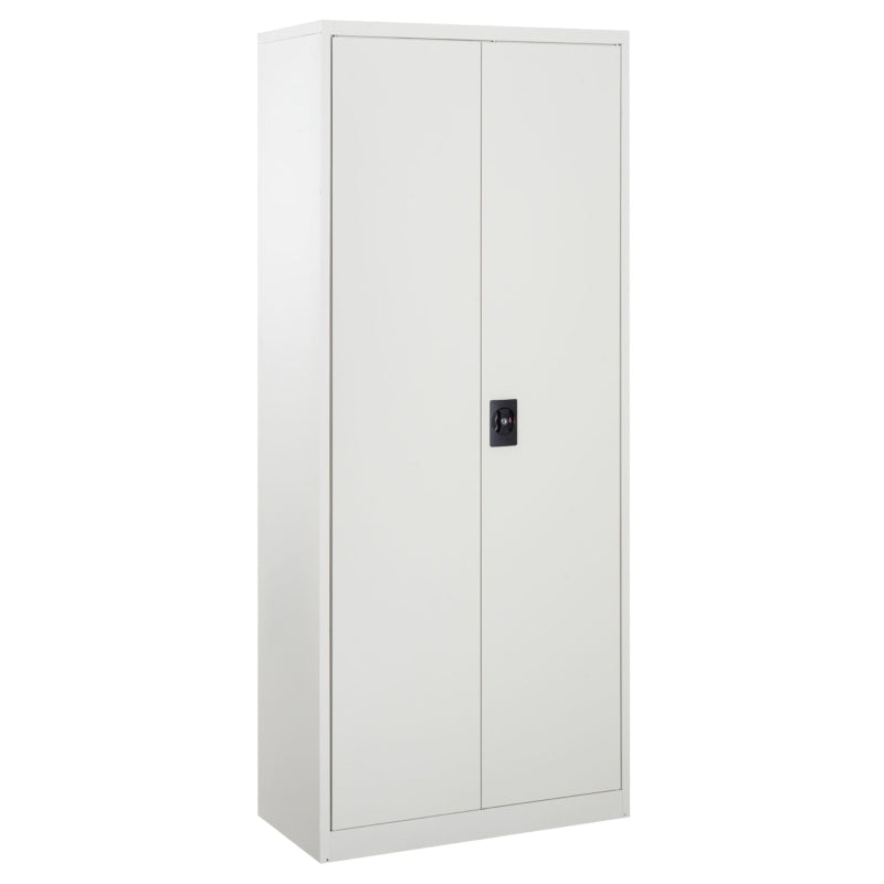 White Lockable Filing Cabinet – Large Office Storage with Adjustable Shelves