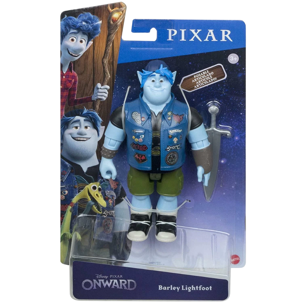 Disney Pixar Onward Barley Lightfoot Action Figure Gmm16 Elf Character with Sword Articulated Toy