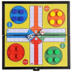 Traditional Ludo Board Game 4 Player Magnetic Travel Game for Kids Adults