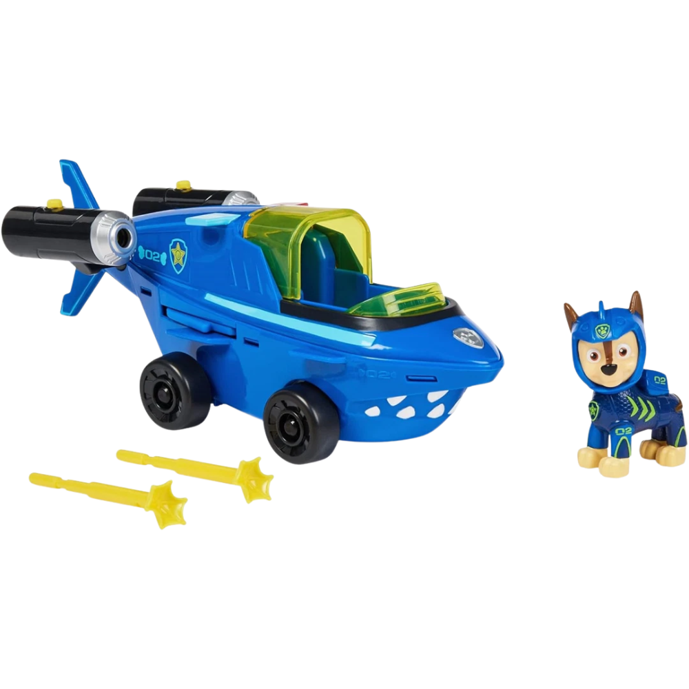 PAW Patrol Aqua Pups Chase Transforming Shark Rescue Vehicle Kids Toy Playset