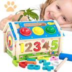 Wooden Busy Board House Puzzle Toy, Interactive Multifunctional Jigsaw Activity for Kids