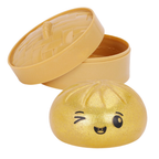 Toyland® Metallic Gold Squishy Bao Dumpling Fidget Toy with Reusable Steamer Box Ages 3+