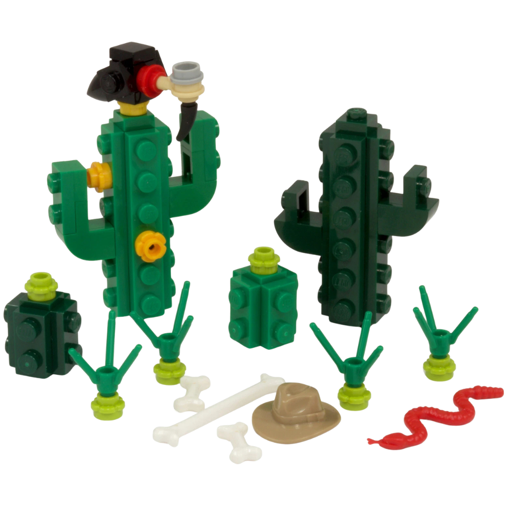 Lego Cactus Desert Plant Western Cowboy Custom Kit Made with Real Lego Bricks Display Model Set