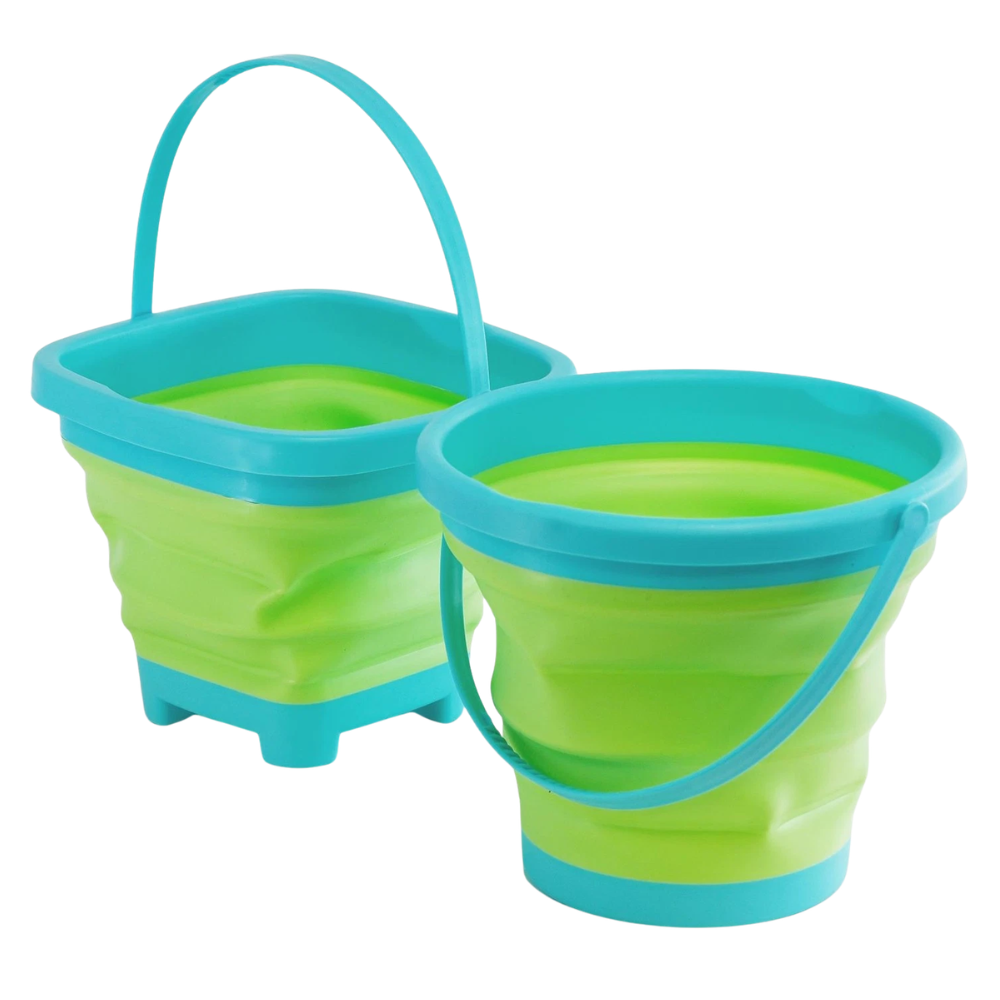Kids Foldable Beach Bucket Collapsible Sandpit Toy Outdoor Travel Toy Blue