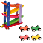 New Wooden Click Clack Racetrack Car Run Marble Run & Track Run Toy Set for Kids