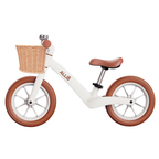 Kids 12-Inch Balance Bike Toddler Bicycle with Basket and Bell White