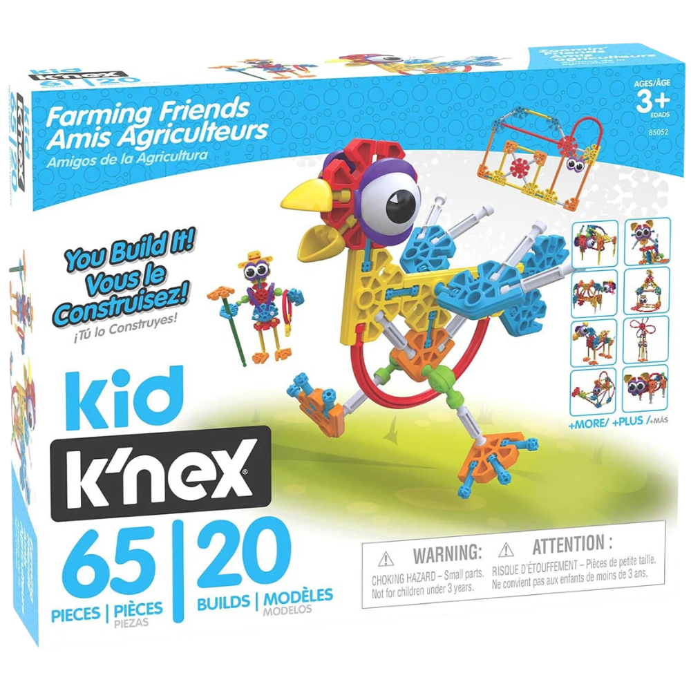 Kid K'nex Farming Friends 61 Piece 20 Model Building Set Farm Construction Toy Age 3+