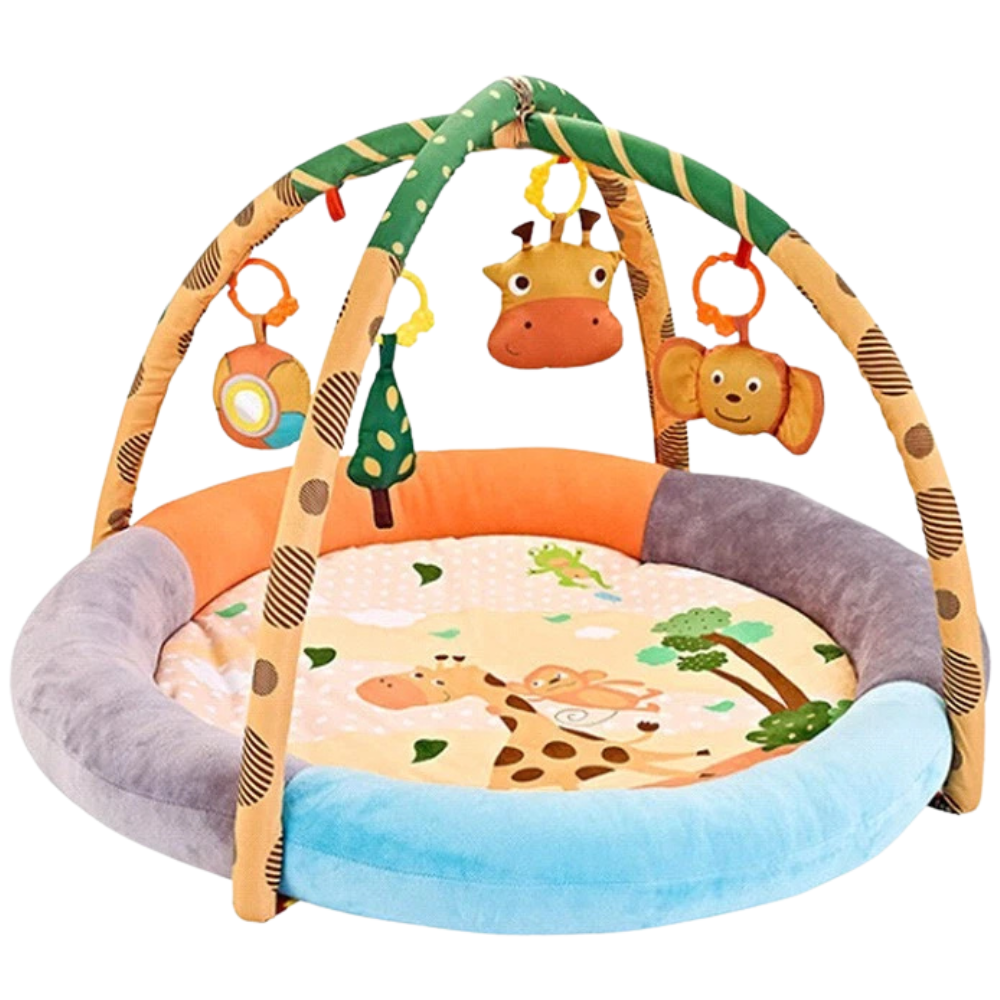 Baby Round Activity Play Mat Gym with Soft Colourful Material for Infant Playtime and Fun