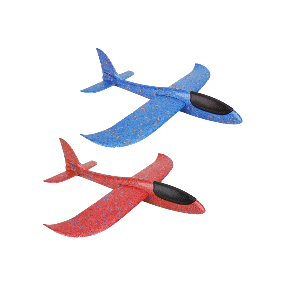 Set of 2 Large Foam Glider Planes 18.5 Inch Kids Outdoor Flying Aeroplane Toy Children