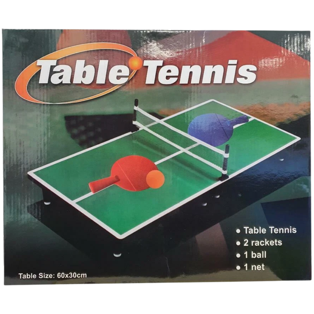 Mini Table Tennis Set 30 x 60cm Ping Pong Game with 2 Rackets, 1 Ball and Net for Kids Family Fun
