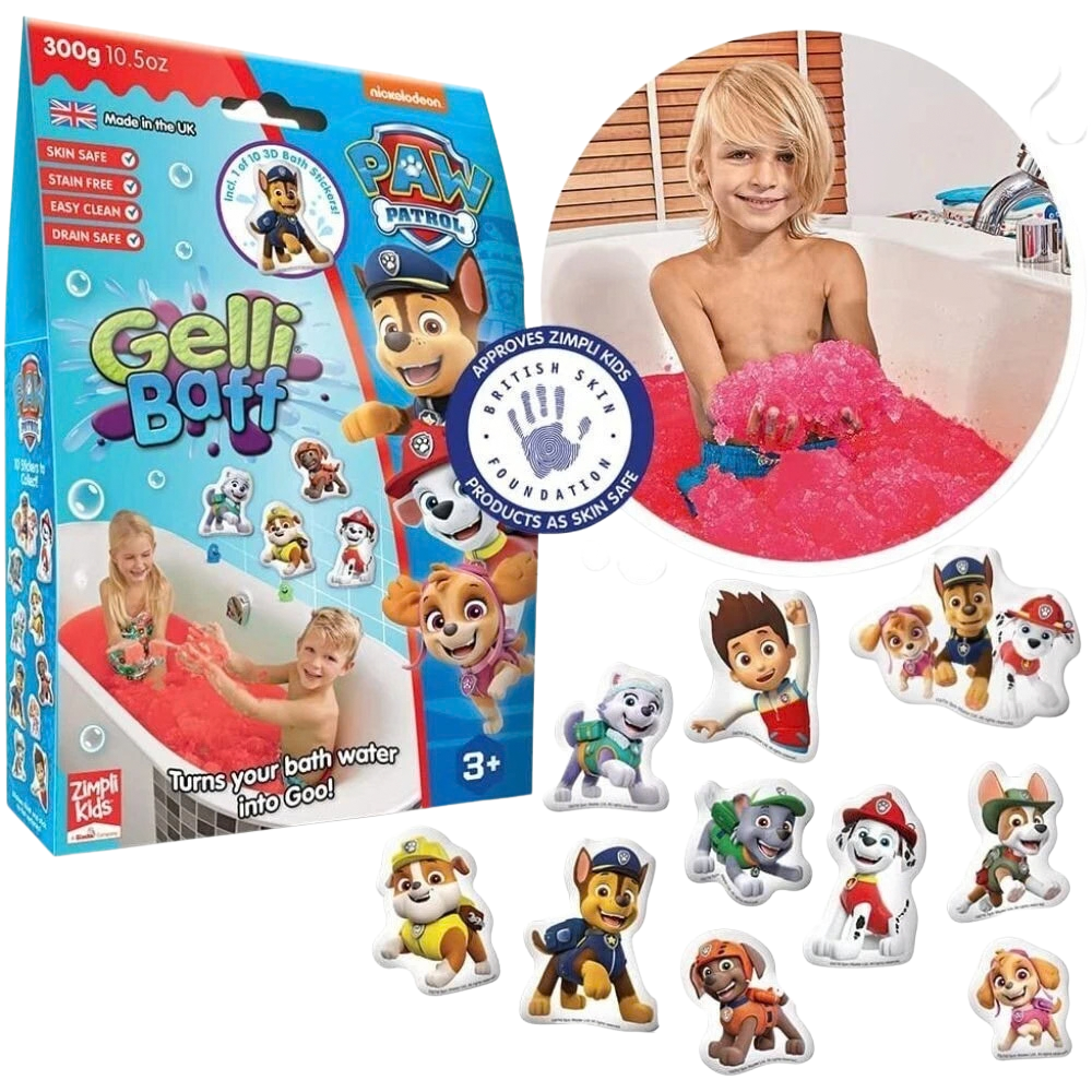 Zimpli Kids PAW Patrol Gelli Baff 300g Sensory Bath Goo Set with Sticker