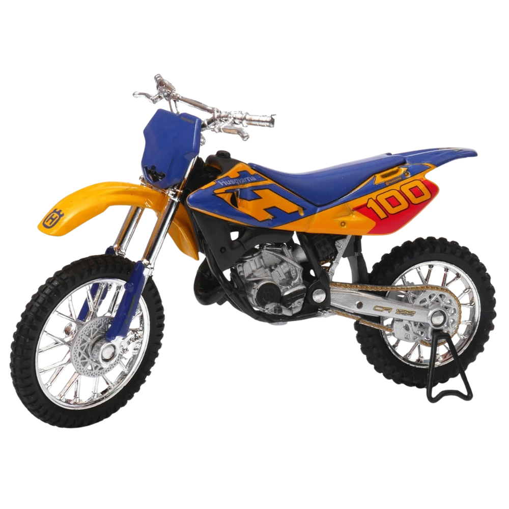 Welly Husqvarna CR125 Swedish Motocross Motorcycle Diecast Model Bike 1:18 Scale Toy