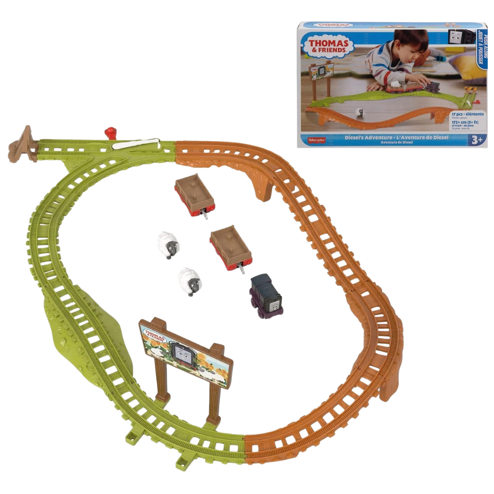 Thomas & Friends Diesel's Adventure 17 Pc Push Along Train Railway Track Playset Gift Toys