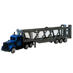 Blue Diecast Lorry Truck Transporter Hauler Toy Model Vehicle for Kids Collectors Display