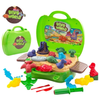 Dino World Play Dough Suitcase Set 26pcs Dinosaur Moulds Creative Toy Kit Ages 3-6