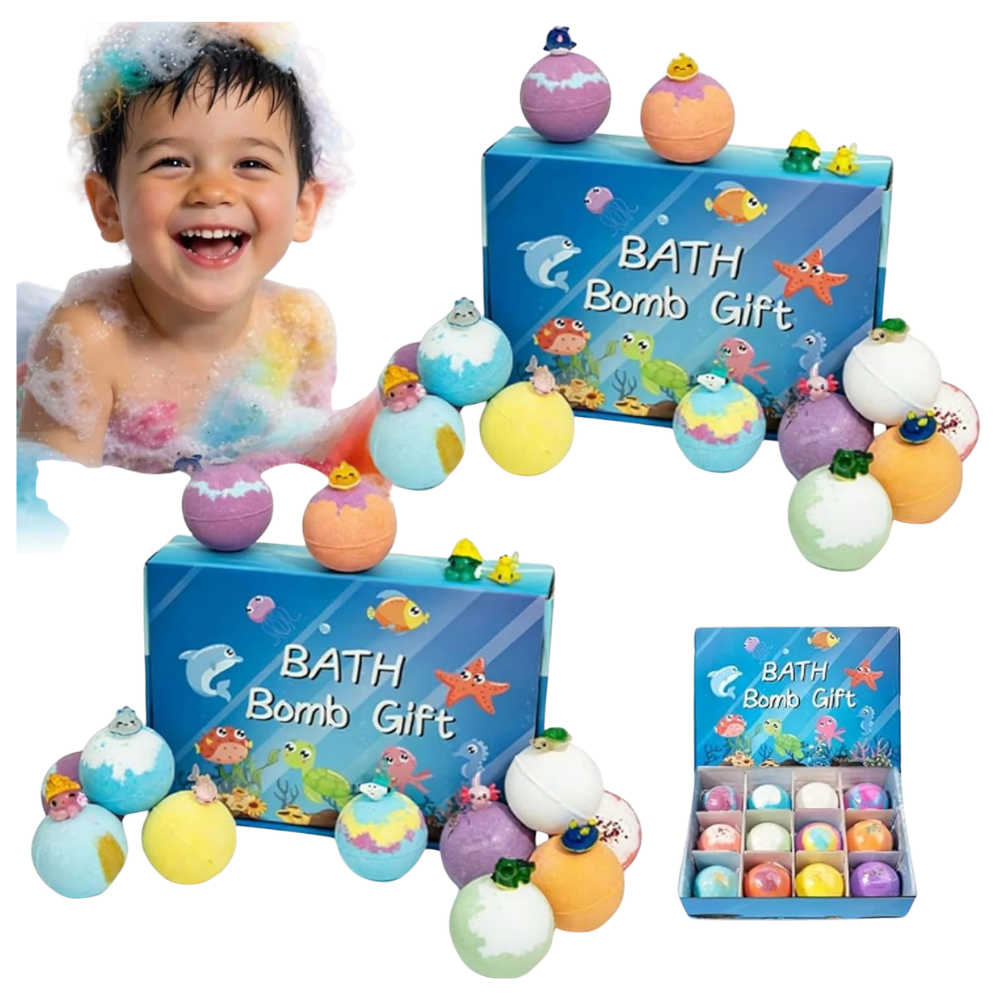 12pcs Kids Bath Bombs Surprise Toys Inside Bath Bomb Set Multicoloured Balls Fun Gift